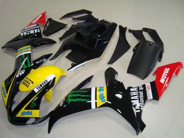 Cheap 2002-2003 Yamaha YZF R1 Motorcycle Fairings - Glossy Black Yellow Red Green Motul Monster
