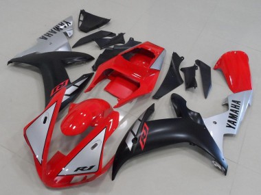 Cheap 2002-2003 Yamaha YZF R1 Motorcycle Fairings - Red Silver Matte Black
