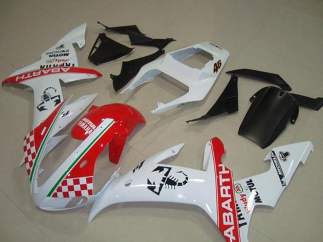 2002-2003 Yamaha YZF R1 Motorcycle Fairings - White Red Green Abarth Motul Michelin