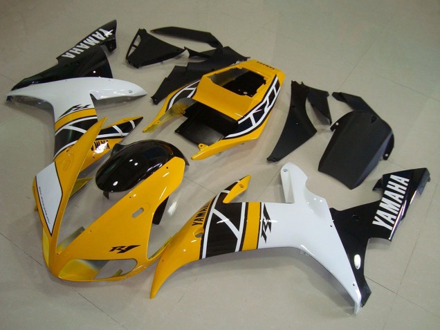 2002-2003 Yamaha YZF R1 Motorcycle Fairings - Yellow White Black Anniversary