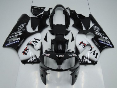 Cheap 2002-2006 Kawasaki ZX12R Motorcycle Fairings - Glossy Black White West
