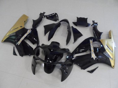 Cheap 2002-2006 Kawasaki ZX12R Motorcycle Fairing Kits - Glossy Black Gold