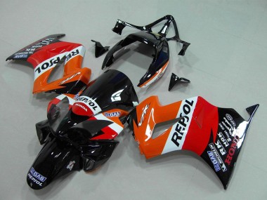Cheap 2002-2013 Honda VFR 800 Motorcycle Fairing - Orange White Red Glossy Black Repsol