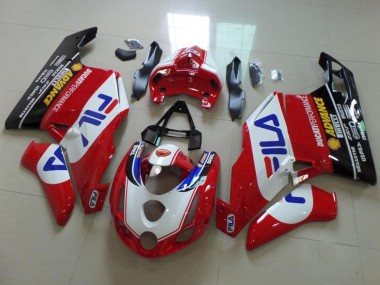 Cheap 2003-2004 Ducati 749 999 Motorcycle Fairings - White Red Blue Glossy Black Fila