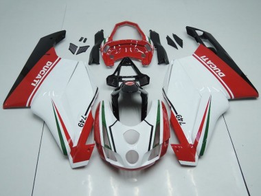 Cheap 2003-2004 Ducati 749 Motorcycle Fairings - White Red Green Glossy Black