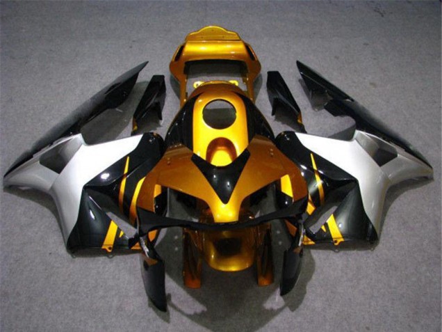 2003-2004 Honda CBR600RR Motorcycle Fairing - Silver Gold Glossy Black