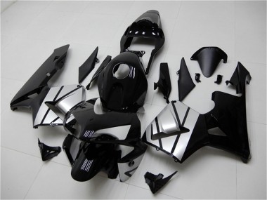 Cheap 2003-2004 Honda CBR600RR Motorcycle Fairings - Silver Glossy Black Stripe