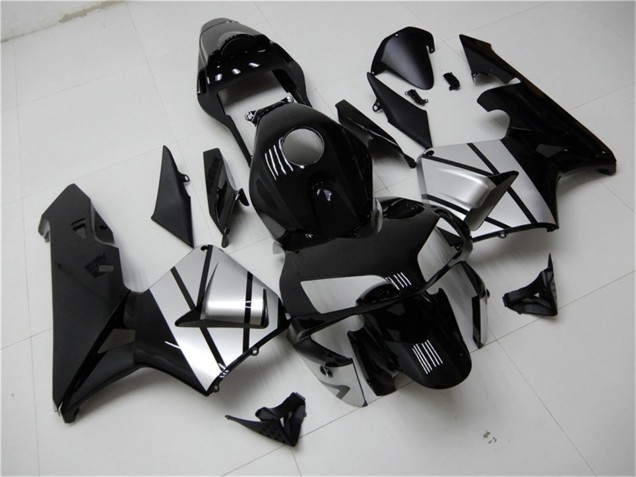 2003-2004 Honda CBR600RR Motorcycle Fairings - Silver Glossy Black Stripe