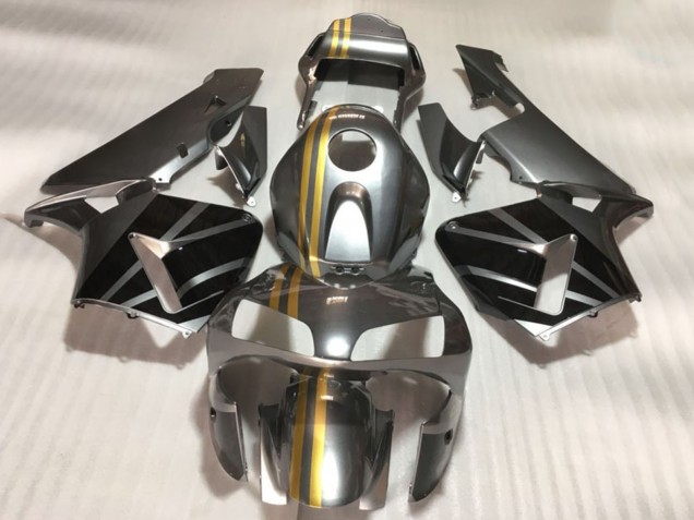 2003-2004 Honda CBR600RR Motorcycle Fairings - Silver Gold Glossy Black