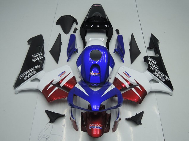 2003-2004 Honda CBR600RR Motorcycle Fairings - White Red Blue Glossy Black HRC