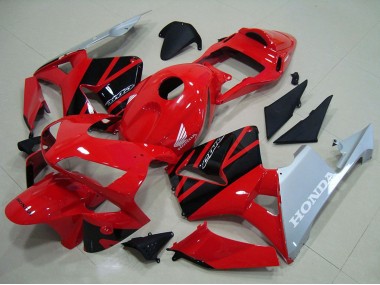 Cheap 2003-2004 Honda CBR600RR Motorcycle Fairings - Red Silver Glossy Black