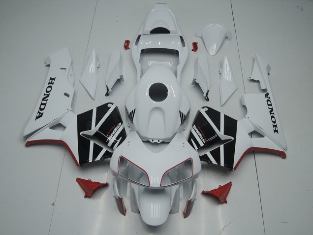 2003-2004 Honda CBR600RR Motorcycle Fairing - White Glossy Black