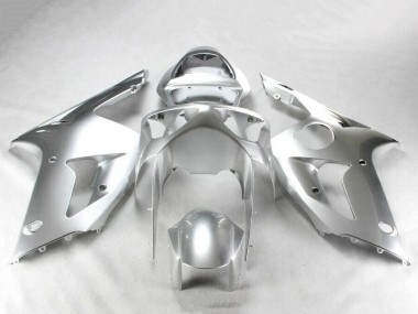 Cheap 2003-2004 Kawasaki ZX6R Motorcycle Fairing Kits - Silver