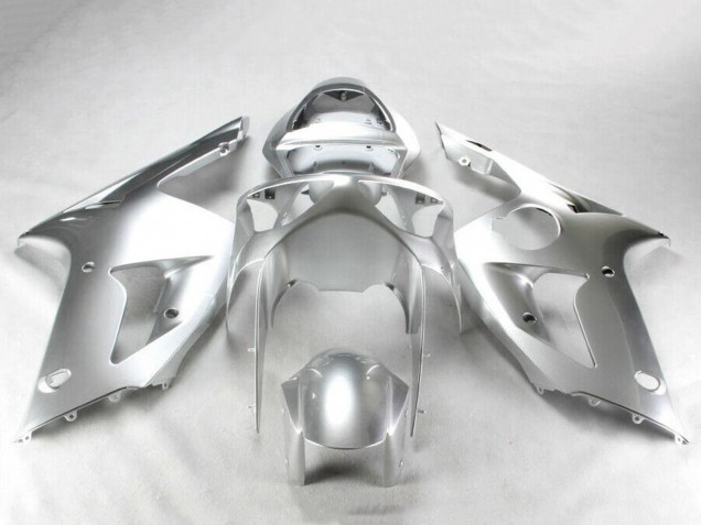 2003-2004 Kawasaki ZX6R Motorcycle Fairing Kits - Silver