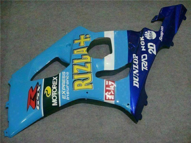 2003-2004 Suzuki GSXR 1000 Motorcycle Fairings - Blue White Yellow Rizla