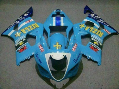 Cheap 2003-2004 Suzuki GSXR 1000 Motorcycle Fairings - Blue White Yellow Rizla