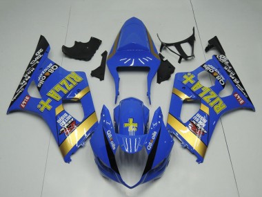 Cheap 2003-2004 Suzuki GSXR 1000 Motorcycle Fairing - Blue Gold Black Rizla