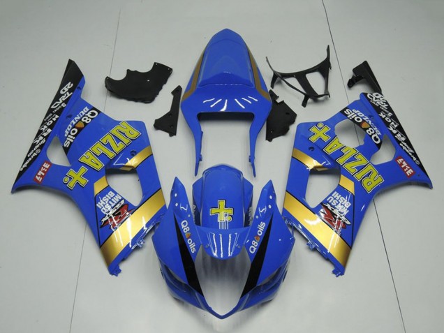 2003-2004 Suzuki GSXR 1000 Motorcycle Fairing - Blue Gold Black Rizla