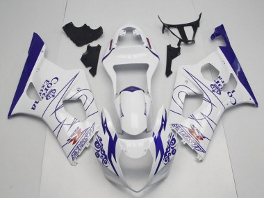 Cheap 2003-2004 Suzuki GSXR 1000 Motorcycle Fairings - White Blue Corona Alstare