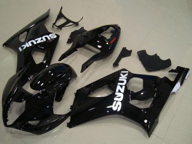Cheap 2003-2004 Suzuki GSXR 1000 Motorcycle Fairings - Glossy Black White Decal