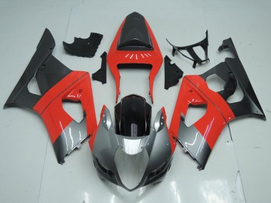 Cheap 2003-2004 Suzuki GSXR 1000 Motorcycle Fairing - Red Silver Black