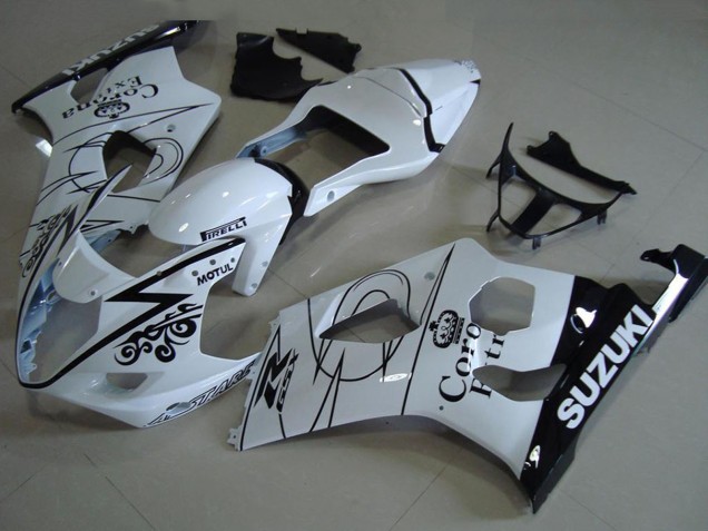 2003-2004 Suzuki GSXR 1000 Motorcycle Fairings - White Black Corona