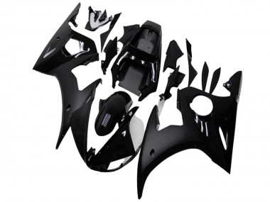 Cheap 2003-2004 Yamaha YZF R6 Motorcycle Fairings - Glossy Black Matte Black