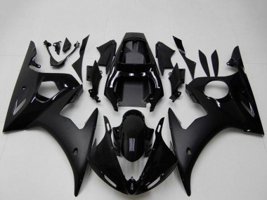 Cheap 2003-2004 Yamaha YZF R6 Motorcycle Fairings - Glossy Black Matte Black