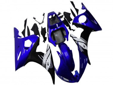 Cheap 2003-2004 Yamaha YZF R6 Motorcycle Fairings - Blue White Glossy Black
