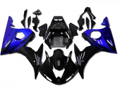 Cheap 2003-2004 Yamaha YZF R6 Motorcycle Fairing Kits - Blue Glossy Black