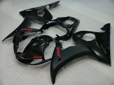 Cheap 2003-2004 Yamaha YZF R6 Motorcycle Fairings - Glossy Black Matte Black Red Decals
