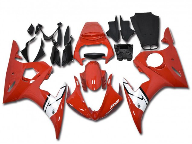 2003-2004 Yamaha YZF R6 Motorcycle Fairings - Red White