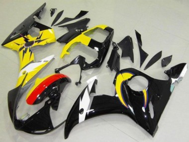 Cheap 2003-2004 Yamaha YZF R6 Motorcycle Fairings - Yellow Red Glossy Black