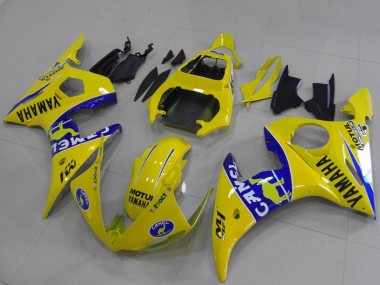 Cheap 2003-2004 Yamaha YZF R6 Motorcycle Fairings - Yellow Blue Camel