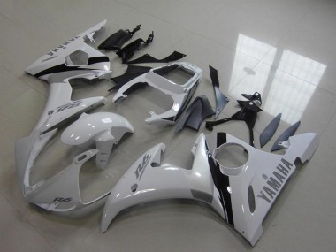 Cheap 2003-2004 Yamaha YZF R6 Motorcycle Fairing Kits - White Glossy Black