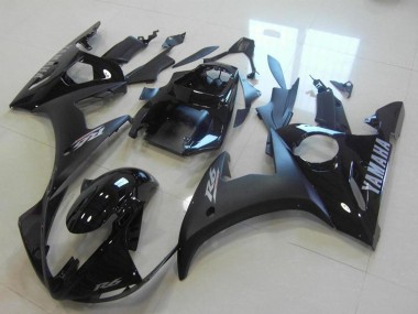 Cheap 2003-2004 Yamaha YZF R6 Motorcycle Fairings - Glossy Black Matte Black Silver Decals