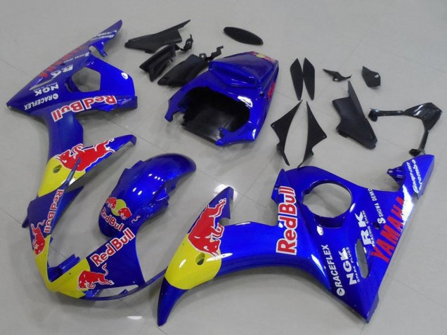 2003-2004 Yamaha YZF R6 Motorcycle Fairings - Blue Yellow Red Bull