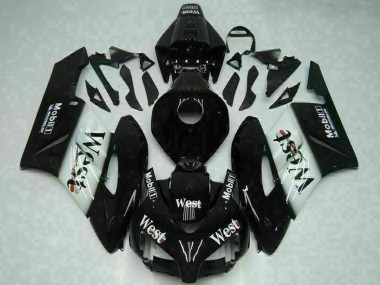 Cheap 2004-2005 Honda CBR1000RR Motorcycle Fairings - Glossy Black White West Mobil Michelin