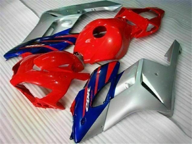 2004-2005 Honda CBR1000RR Motorcycle Fairings - Silver Red Blue Black Stripe