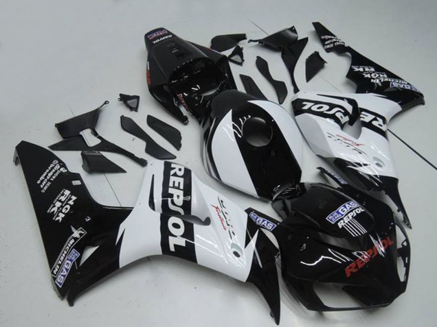 2004-2005 Honda CBR1000RR Motorcycle Fairings - White Glossy Black Repsol