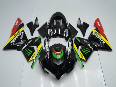 Cheap 2004-2005 Kawasaki ZX10R Motorcycle Fairings - Glossy Black Red Yellow Green Monster