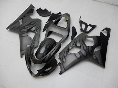 Cheap 2004-2005 Suzuki GSXR 600/750 Motorcycle Fairings - Grey Black Flame