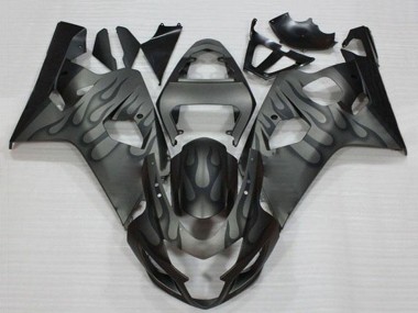 Cheap 2004-2005 Suzuki GSXR 600/750 Motorcycle Fairings - Grey Black Flame