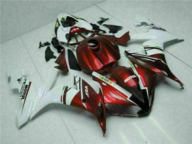 2004-2006 Yamaha YZF R1 Motorcycle Fairings - White Red Yellow Motul 46