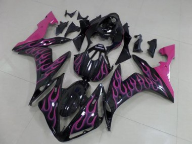 Cheap 2004-2006 Yamaha YZF R1 Motorcycle Fairings - Glossy Black Pink Flame