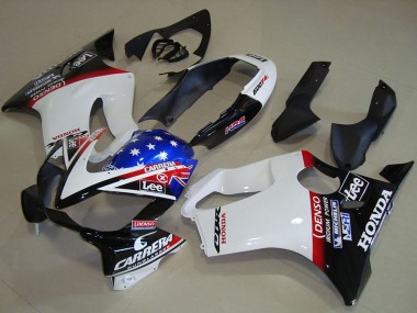 Cheap 2004-2007 Honda CBR600 F4i Motorcycle Fairings - White Red Blue Glossy Black Star Lee Carrera