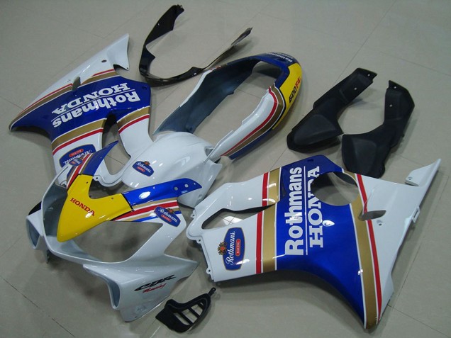 2004-2007 Honda CBR600 F4i Motorcycle Fairings - White Blue Yellow Rothmans