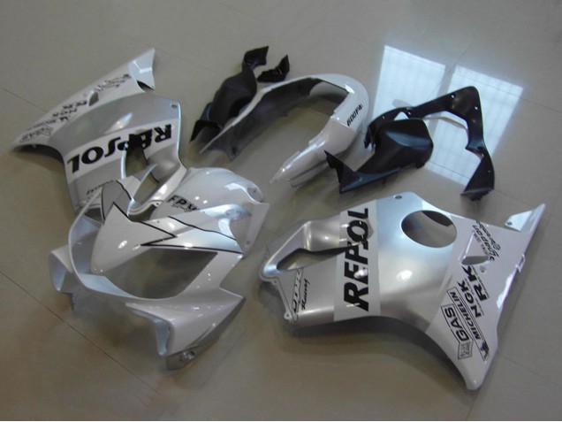 2004-2007 Honda CBR600 F4i Motorcycle Fairings - White Silver Black Repsol