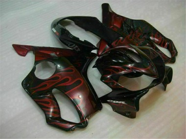 Cheap 2004-2007 Honda CBR600 F4i Motorcycle Fairings - Glossy Black Red Flame