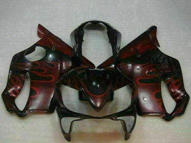 Cheap 2004-2007 Honda CBR600 F4i Motorcycle Fairings - Glossy Black Red Flame